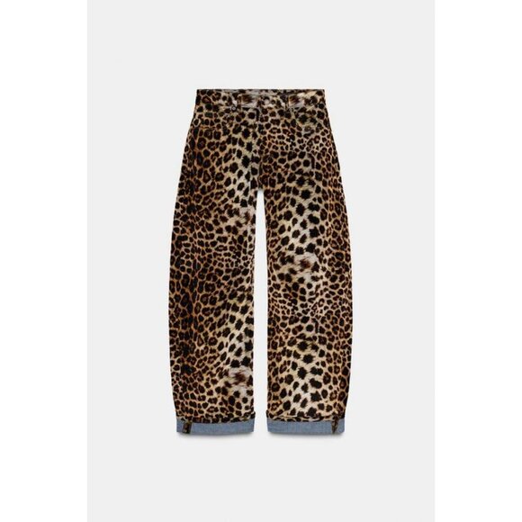 ZARA FLOCKED ANIMAL PRINT TROUSERS ZW COLLECTION LIMITED EDITION - Picture 1 of 5